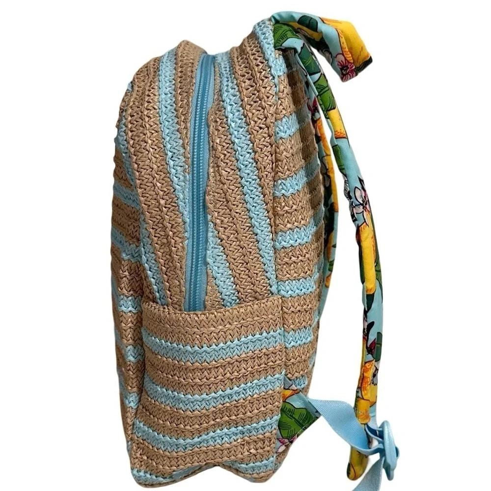 Vera Bradley Small Straw Compact Backpack in Lemon Grove “Squeeze The Day” NWT